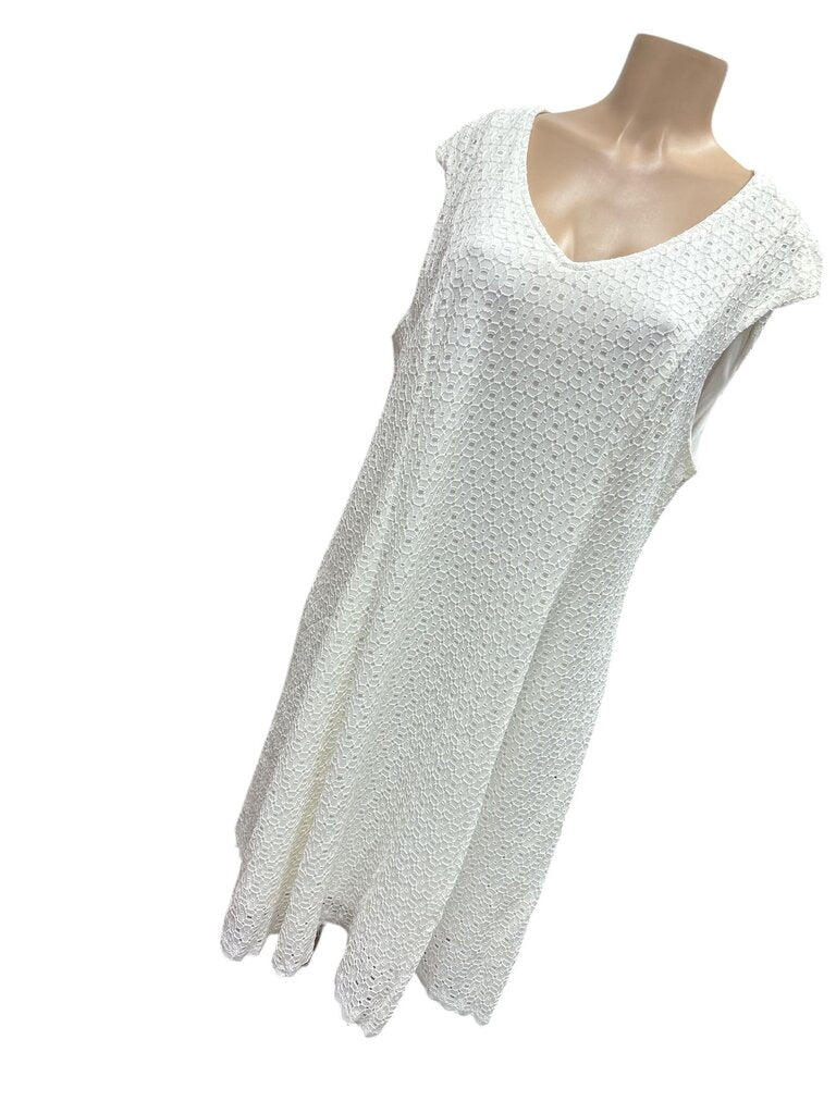Roz & Ali Cream Lace Dress (2X)