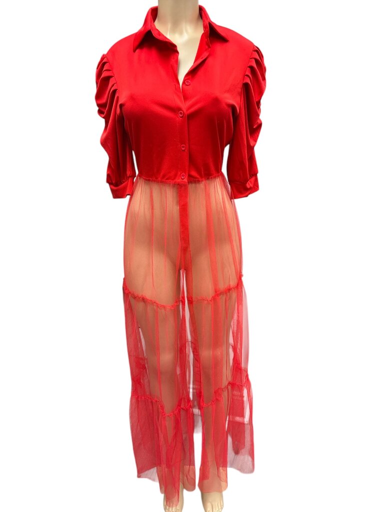 MOW Red Long Sheer Shirt (Small)