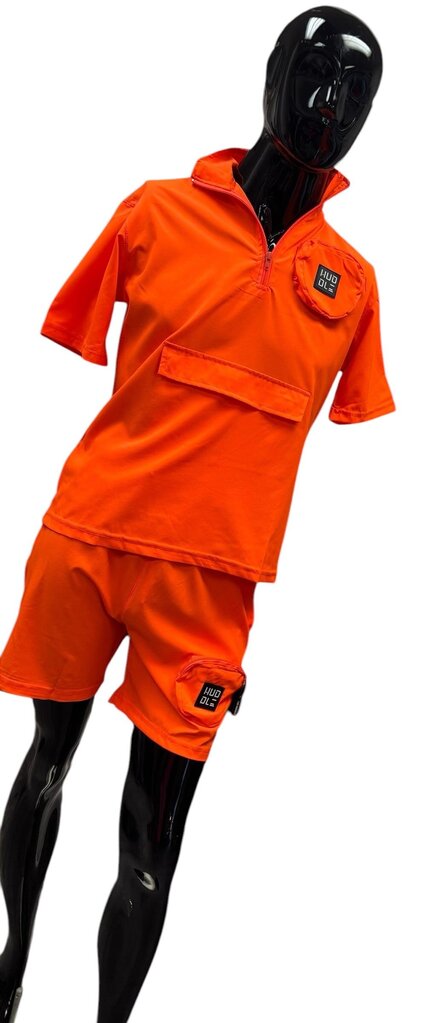 Huddle Orange Two Piece Short Set (Med)