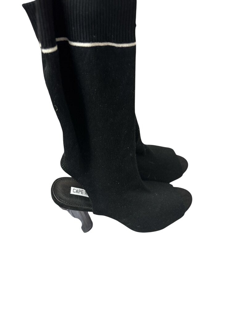 Cape Robbin Black Sock Platform Shoe (9)