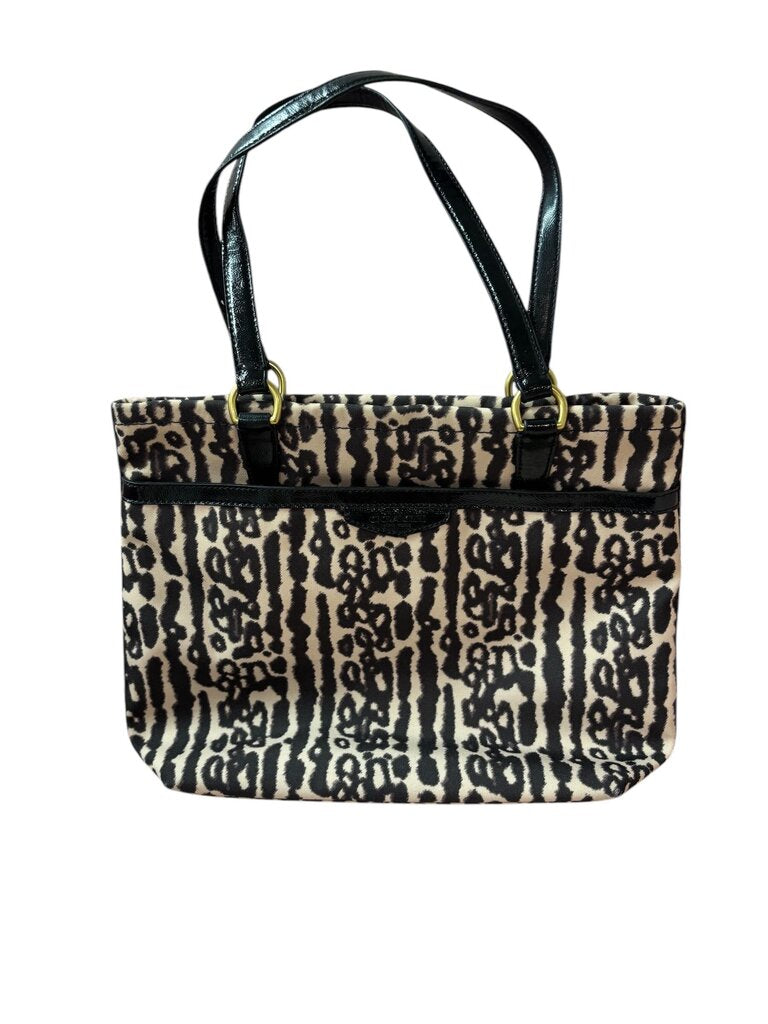Coach black and tan tote