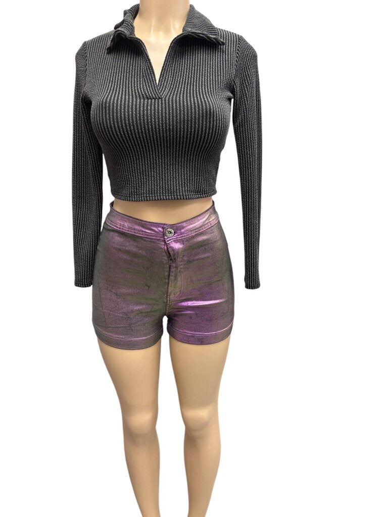 JC and JQ Purple Metallic Shorts (Large)