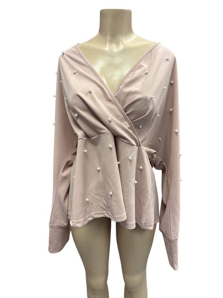 Curve Blush Blouse Pearl (5X)