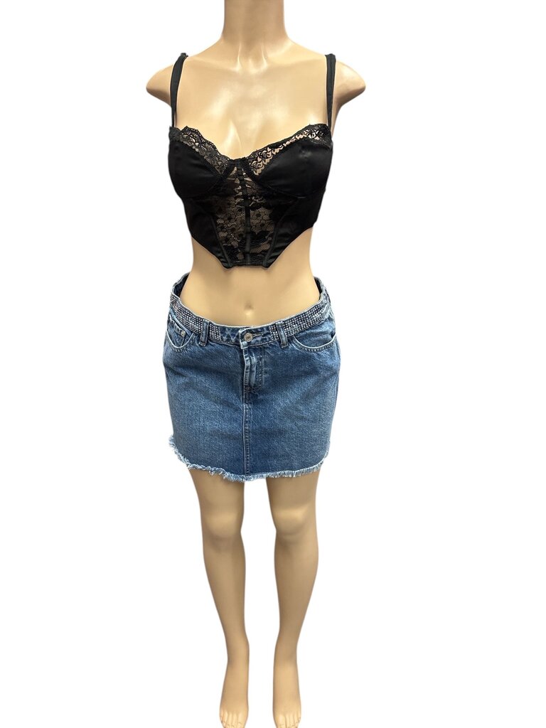 Thats so fetch black lace and satin crop top