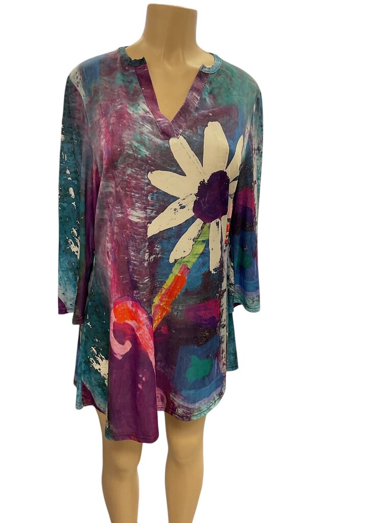 Lily Purple Floral Dress (Large)