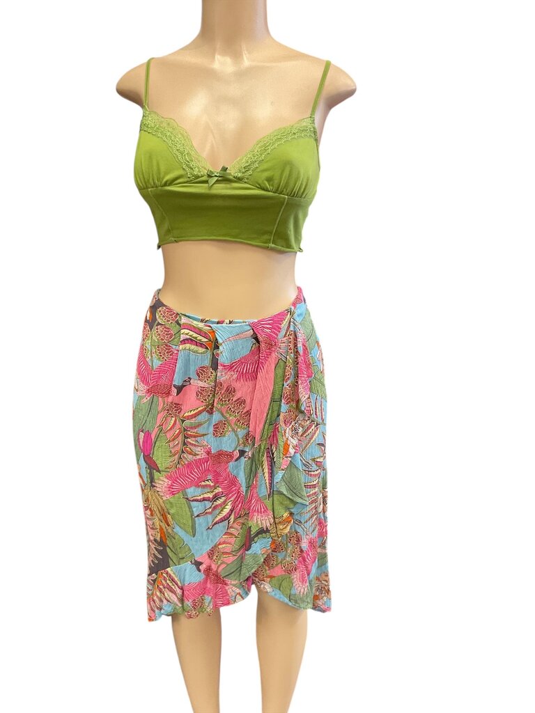 Rachel Roy Green/Pink Printed Skirt (XS)