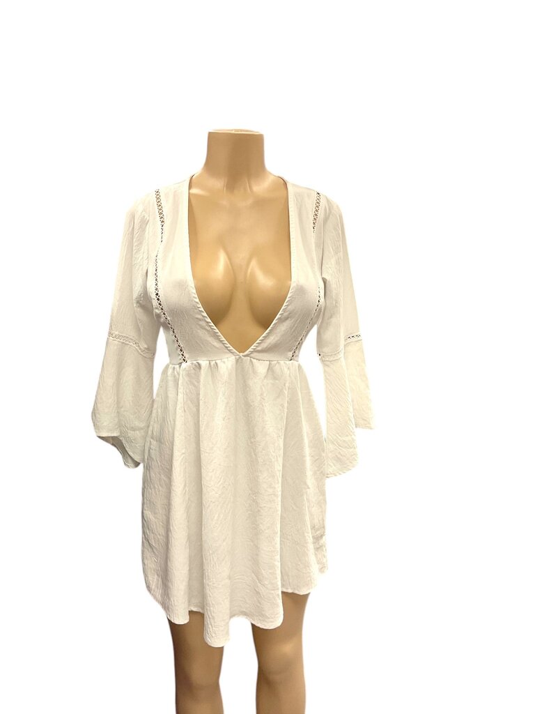 B (XS) White Peasant Dress