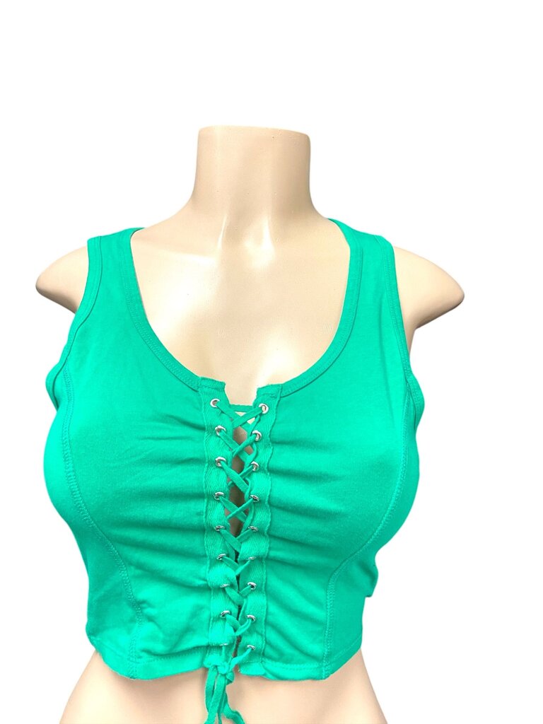 Ambiance Green lace up top