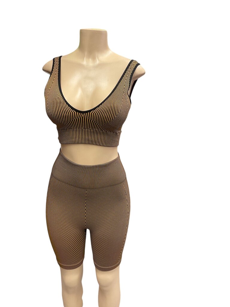 Paxton (S/M) Brown Two Piece Short Set