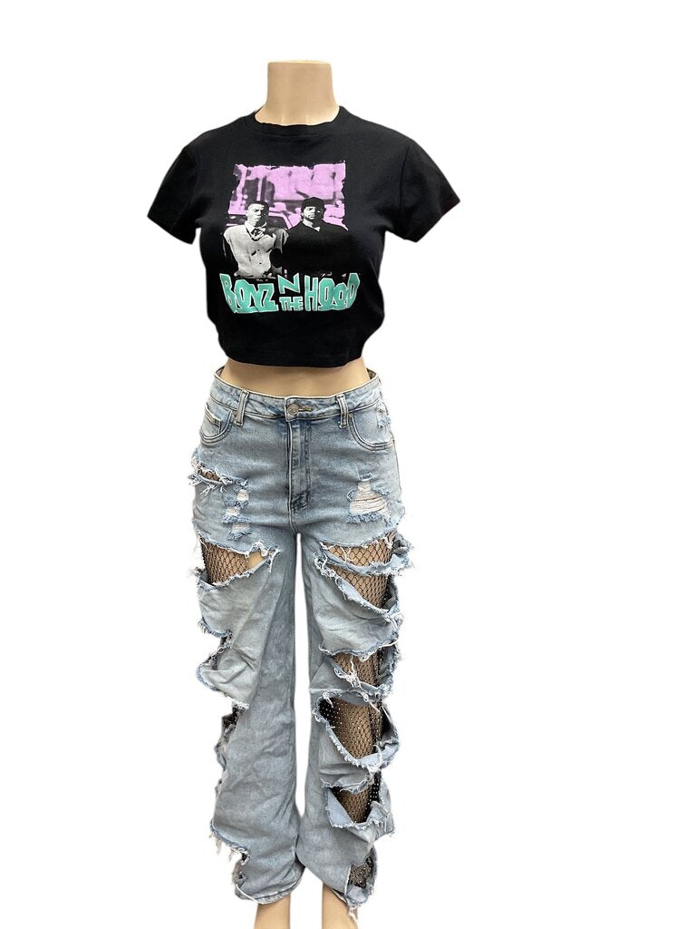 Boyz (Med) In the Hood Cropped Tee**