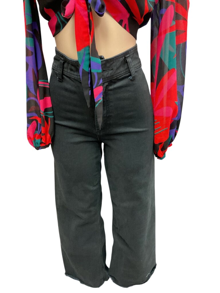 Zara black wide leg jeans