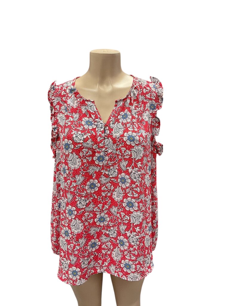 Loft red and floral top