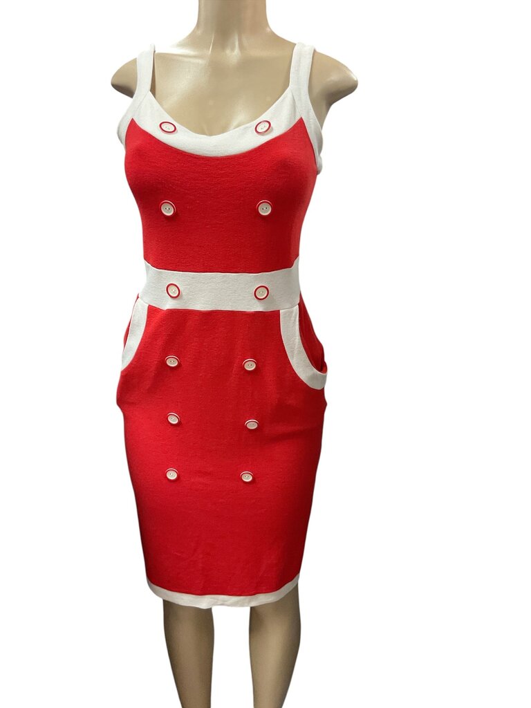 Venus (8) Red/White Button Down Dress