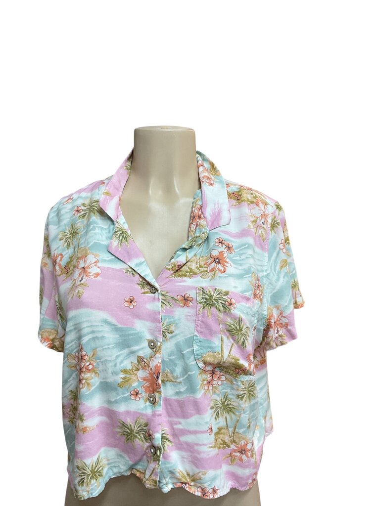 Ocean Drive Hawaiian Print crop top