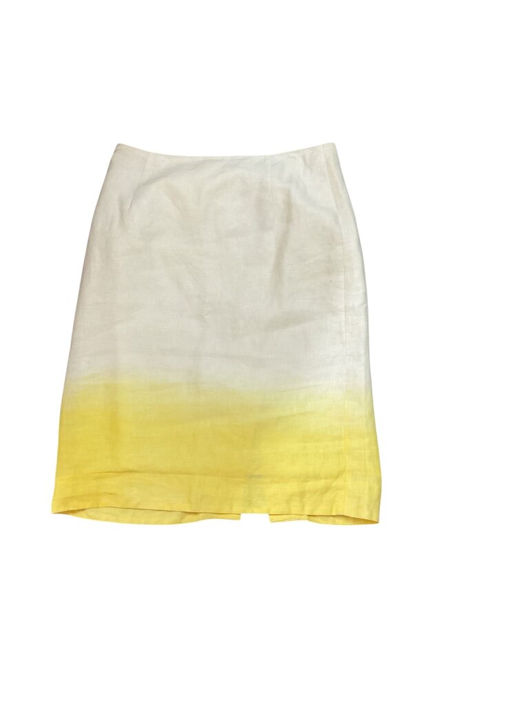 J (4) Crew Tan/Yellow Pencil Skirt