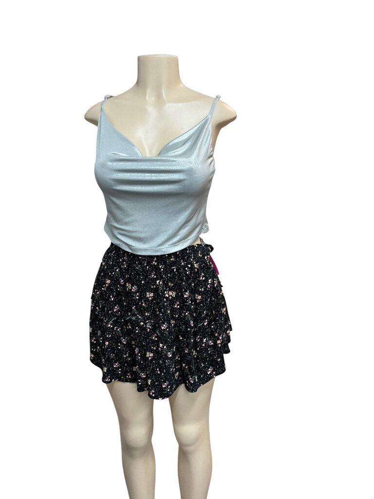Forever 21 Silver cowl neck crop top