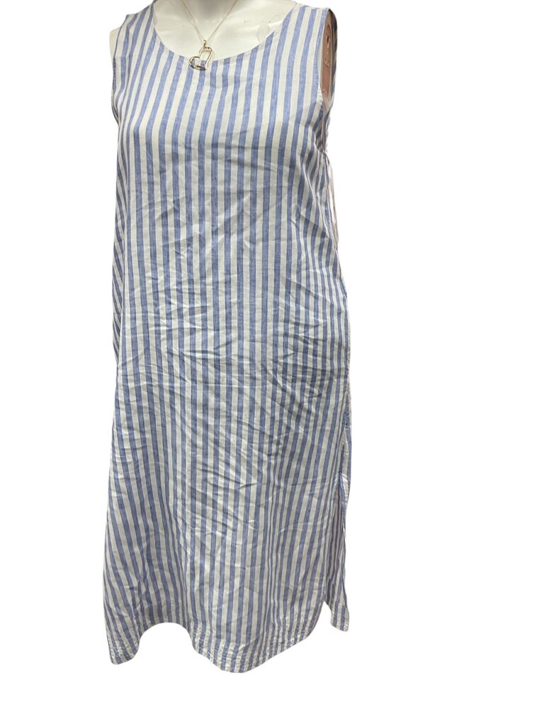 Nicole (XL) Miller Blue/White Linen Long Dress