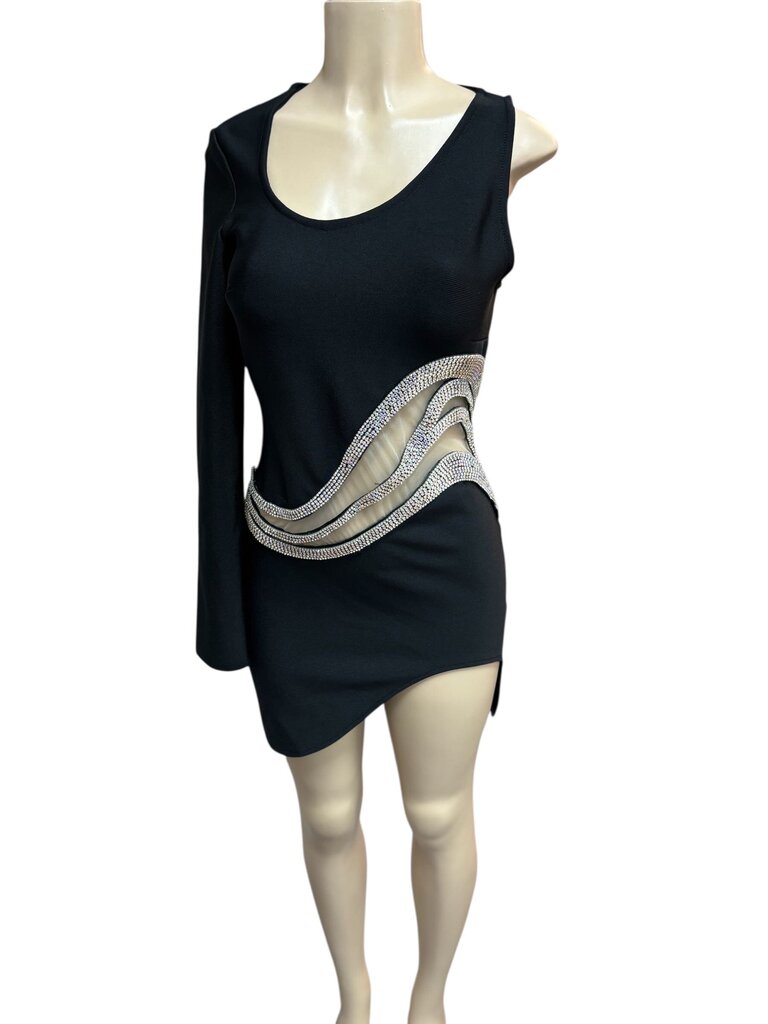 One Shoulder Bedazzled Dress