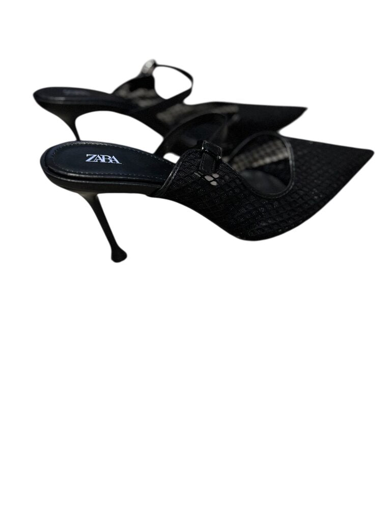 Zara (40) Black Mesh Heel