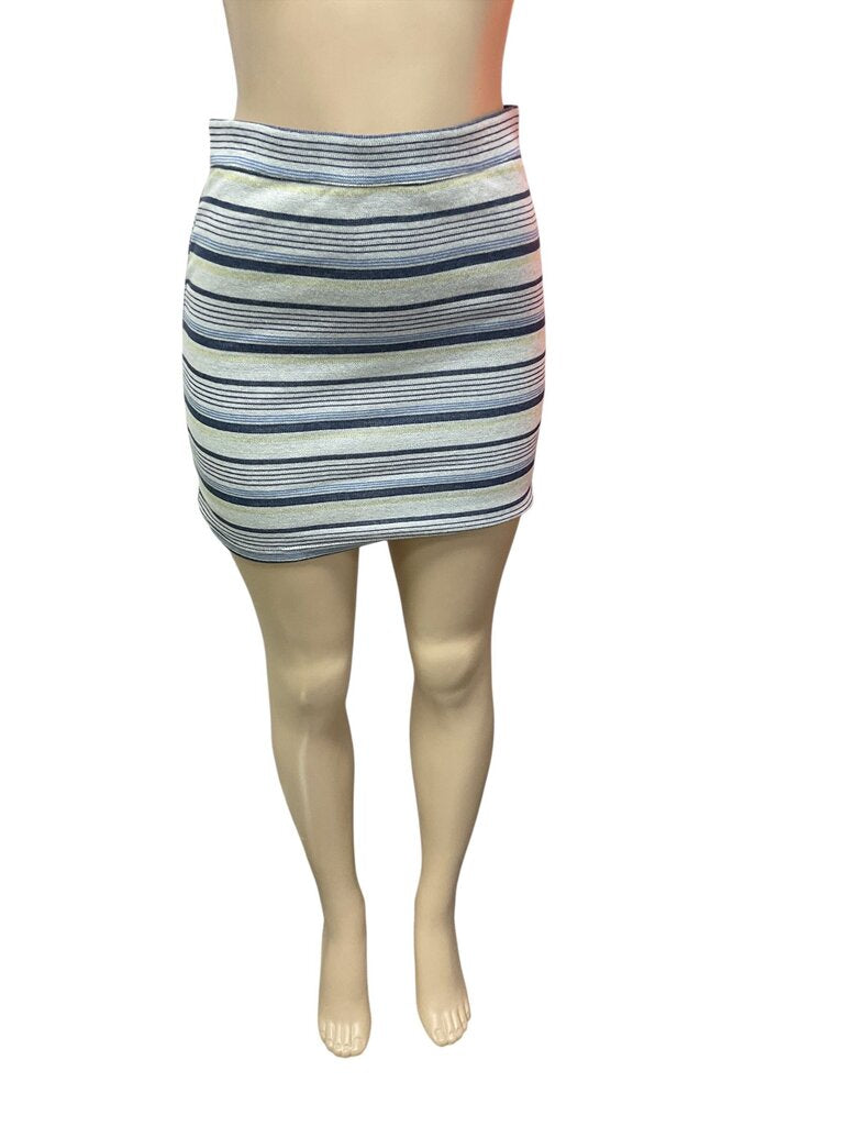 Free (Med) People Grey Skirt w/Blue/Yellow