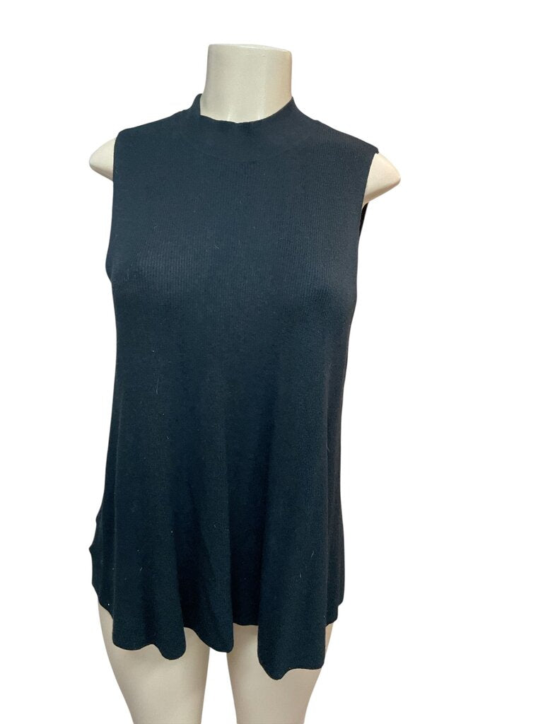 Loft (Large) Black Sleeveless Knit Sweater