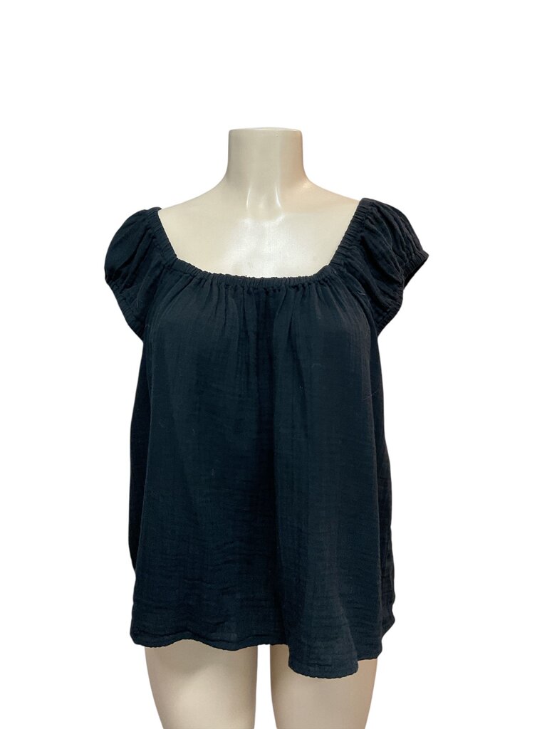 Loft (Large) Black Keyhole Blouse
