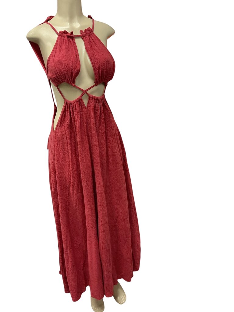MOW (Med) Red Slitted and Open Back Dress
