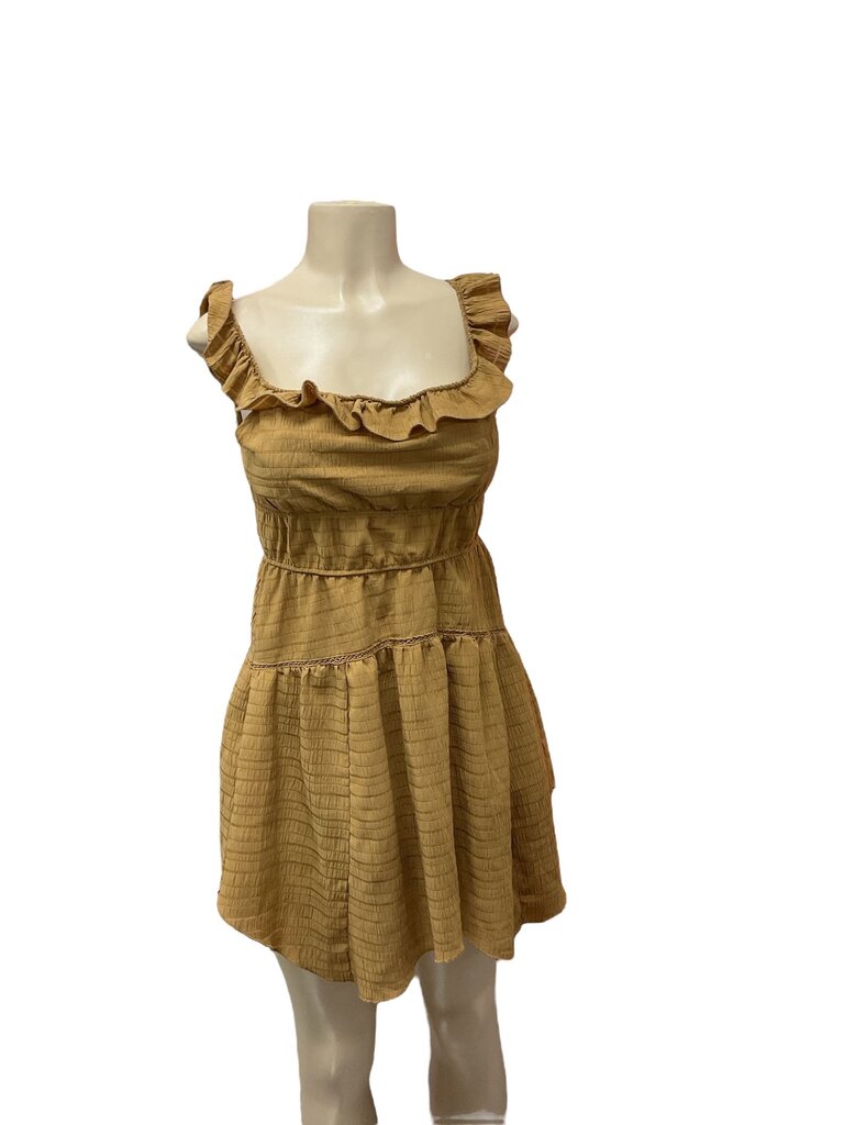 Wild (Med) Fable Yellow Ruffled Off the Shoulder Dress