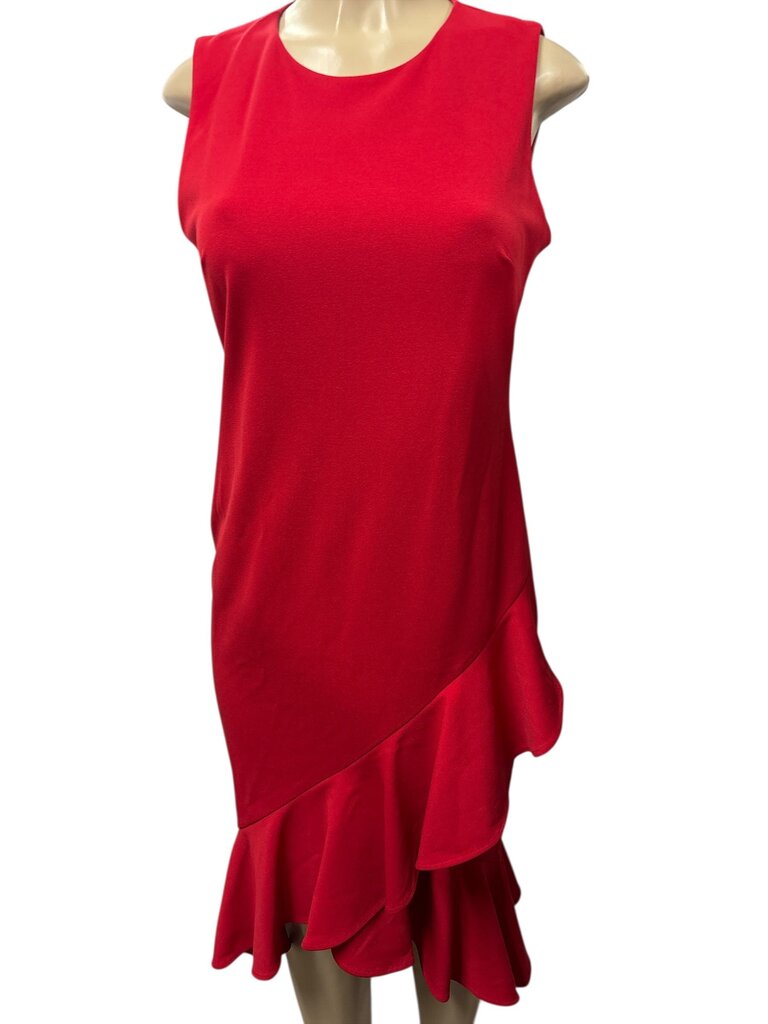 Calvin Klein red Ruffle hem dress