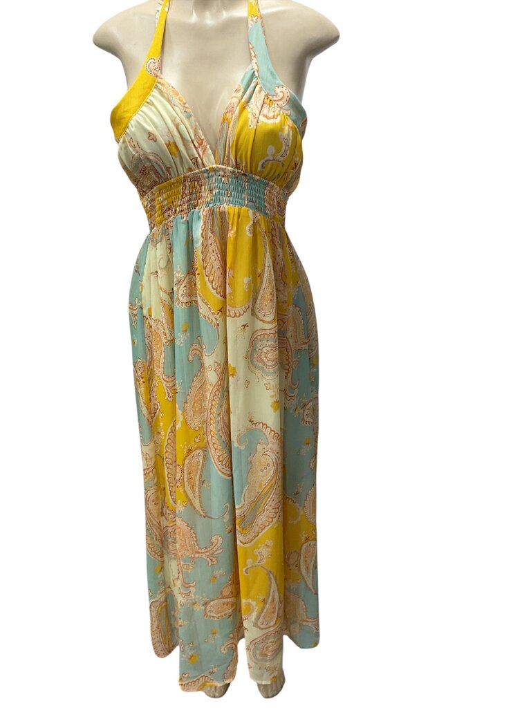 Dress (Med) Forum Yellow/Green Halter Dress