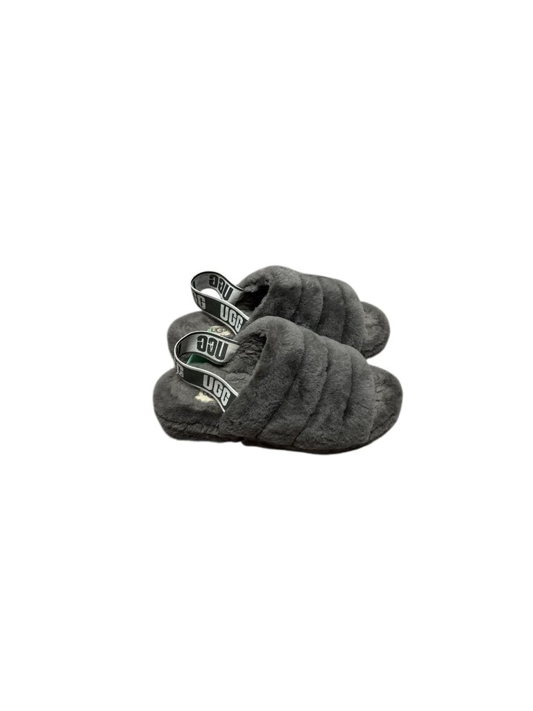 UGG gray furry slides