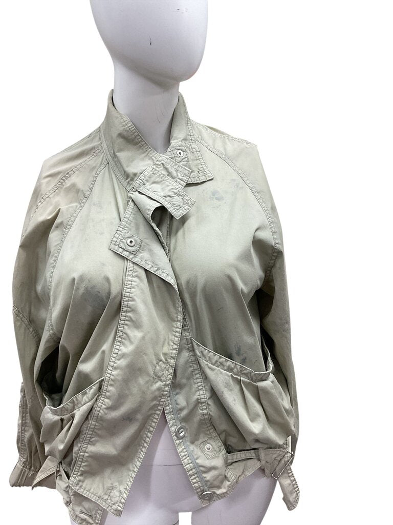 Free (Large) People Green Distressed Pattern Jacket