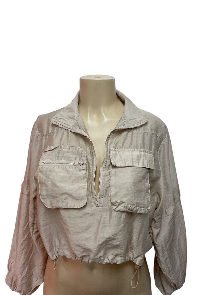 Aira mesh tan cropped windbreaker