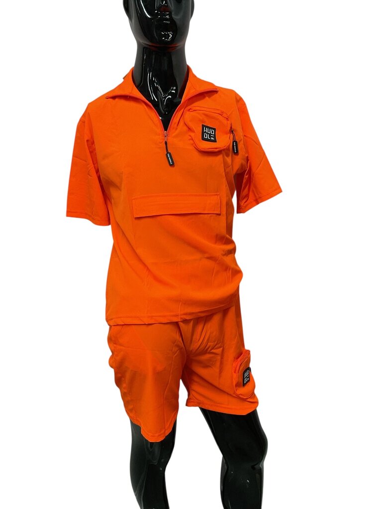 Huddle (XL) Orange Unisex Shorts Combo