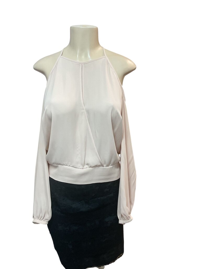 Bebe (Large) Tan Off the Shoulder Sleeve Blouse