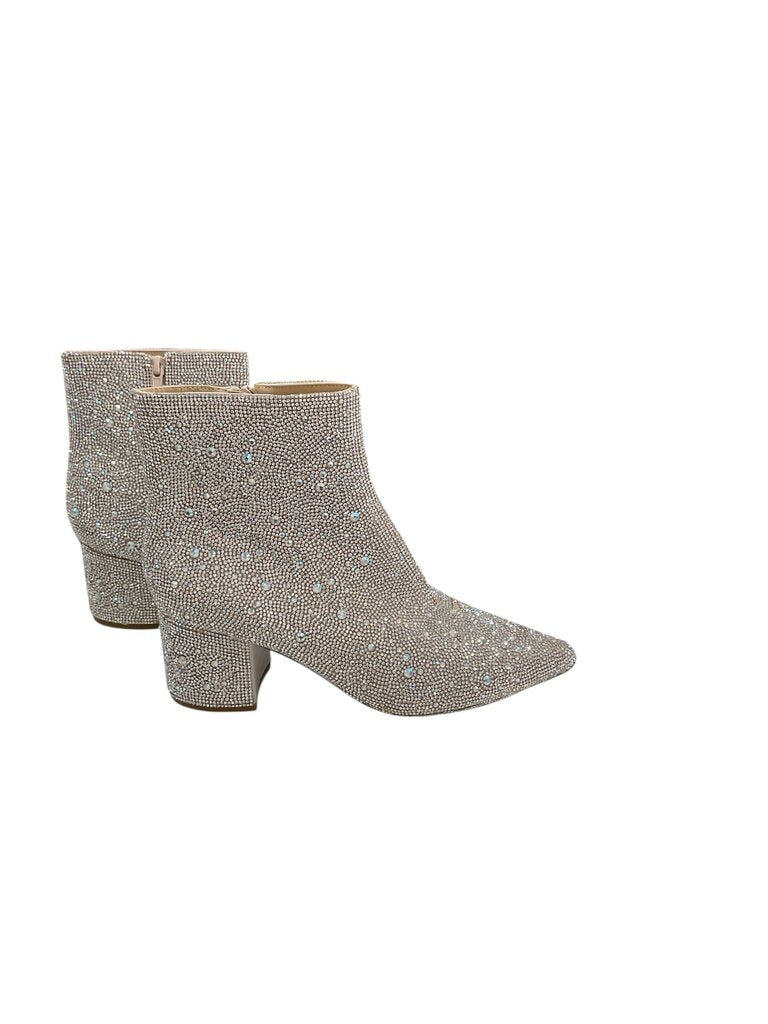 Betsey Johnson Bedazzled silver short bootie