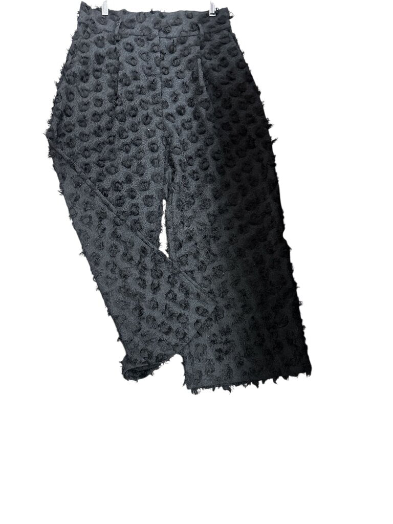 H and M (12) Black Floral Print Wide Leg Pants