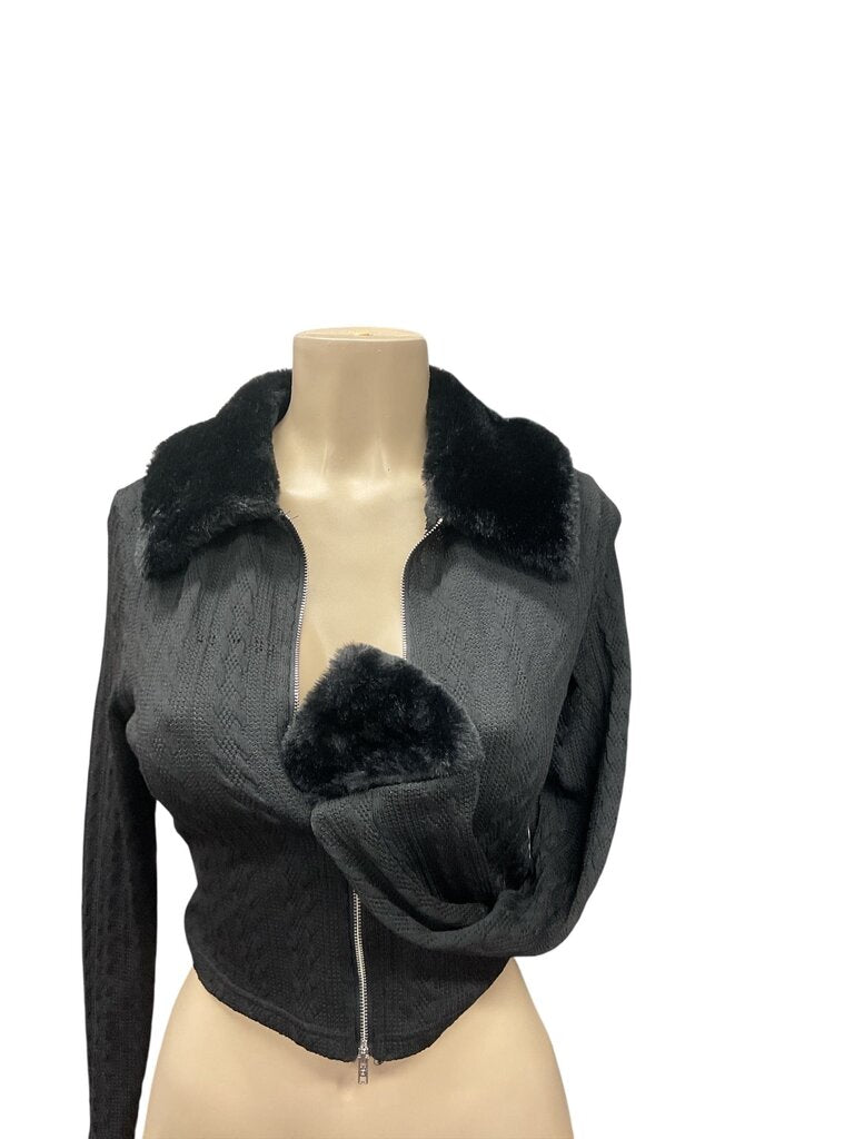 EZ (Med) Wear Black "Faux Fur" Neck