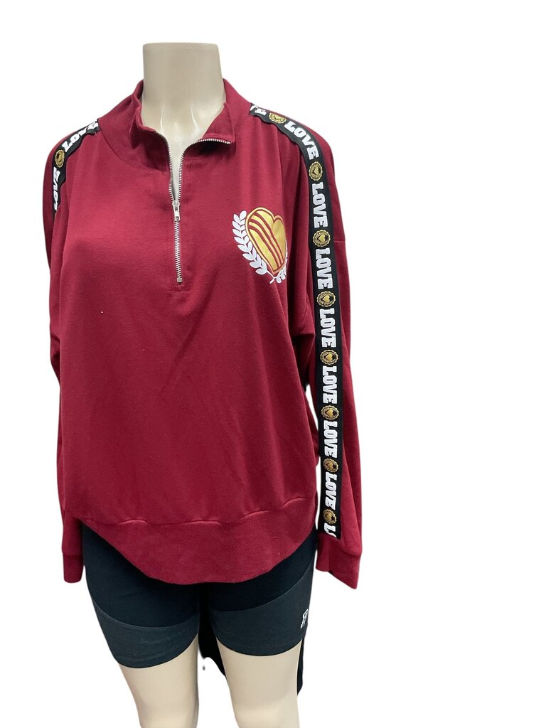 No (XL) "Love" Burgundy Sweatshirt