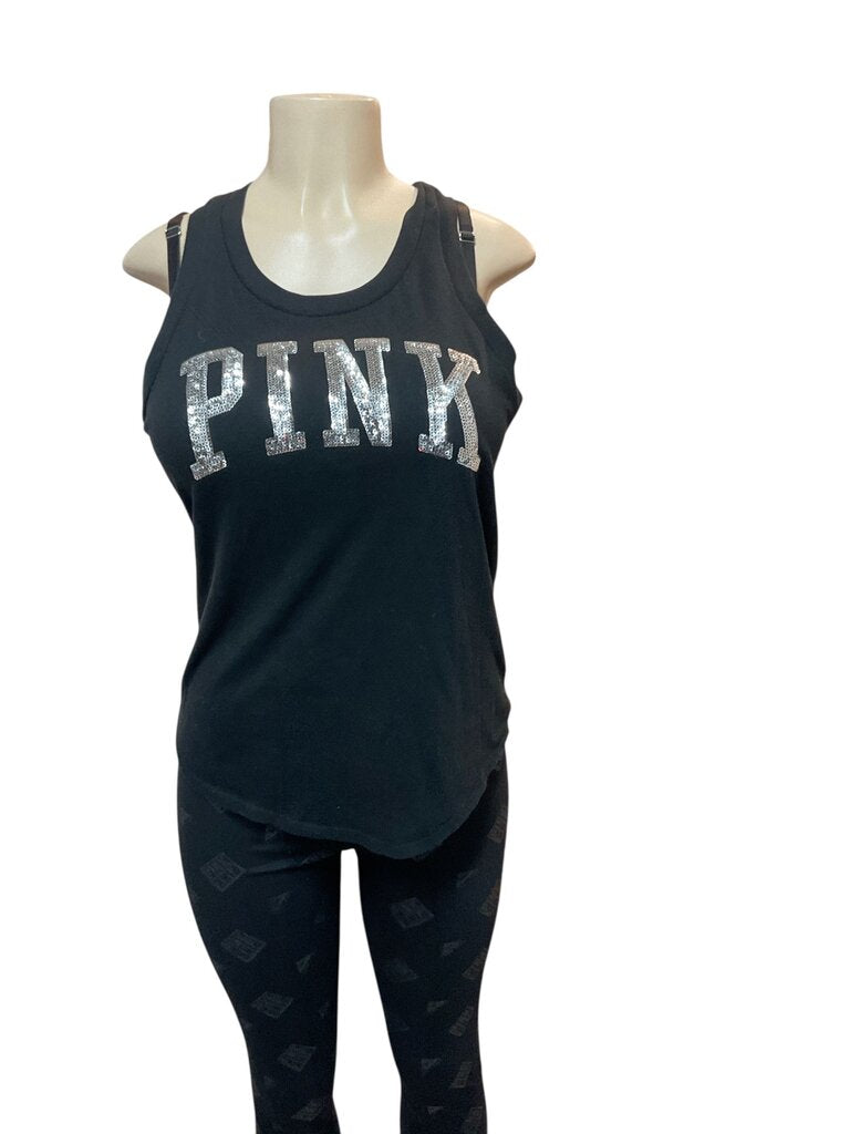 PINK racerback tank w/bedazzled lettering
