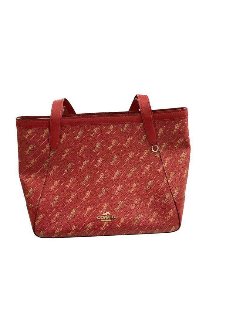 Coach Horse and Carriage Red Signature Handbag