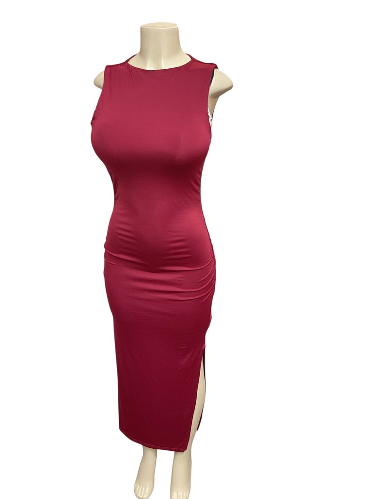 Mow Red fitted slit dress
