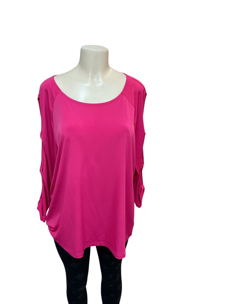 Susan Graver Pink open shoulder top