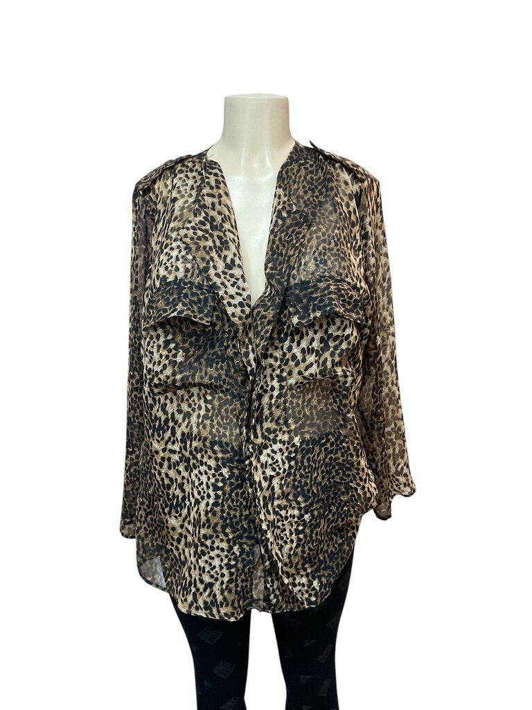 Caren sport leopard print sheer top