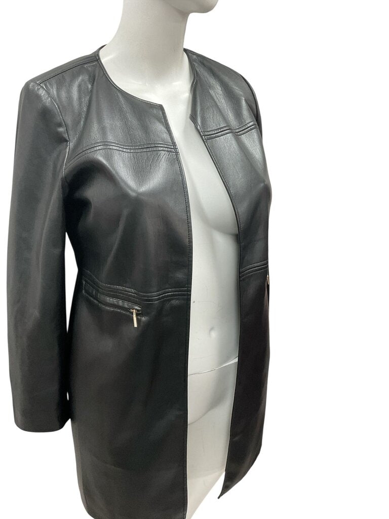 Chicos (1) Black Long Leather Thin Coat