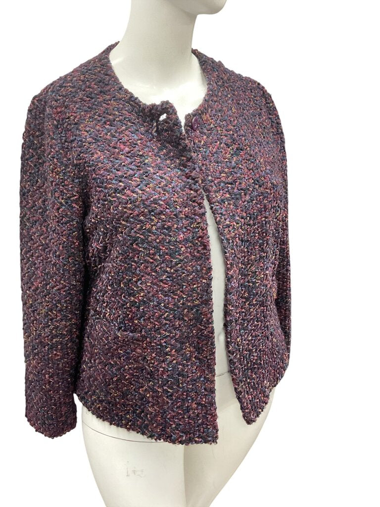 Requirements Purple and multicolor knit cardigan