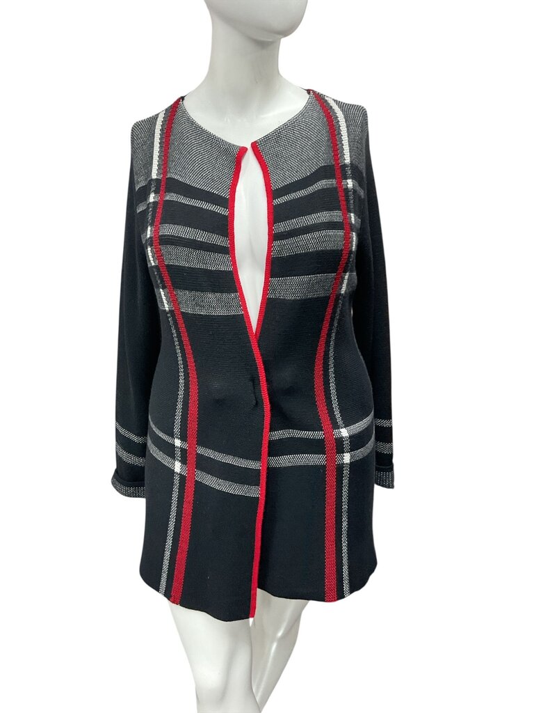 Charter Club (Large) Black/Red/White Cardigan