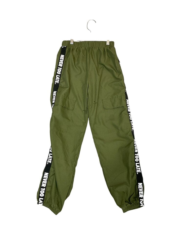 Green "Never too Late" Cargo Pants