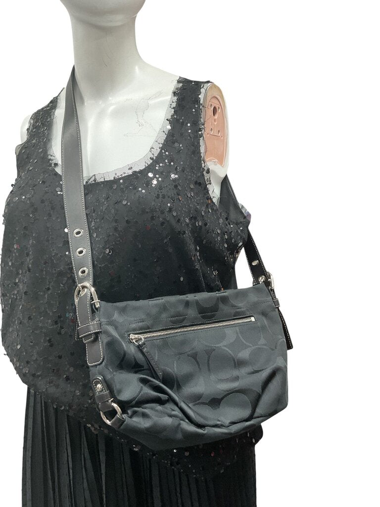 Coach black fabric medium crossbody