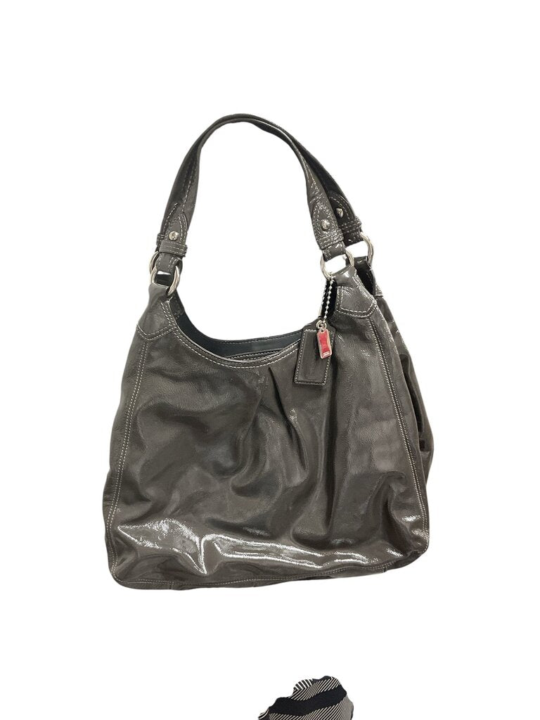 Coach Gray patent leather shoulder bag